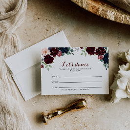 Luxury Boho Floral Wedding Song-aanvraagkaart RSVP Kaartje