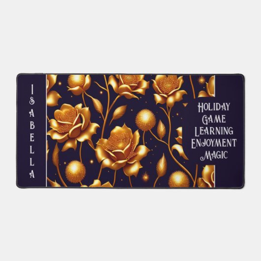 Luxury Boho Gold Roos Modern Collectie Bureaumat (Voorkant)