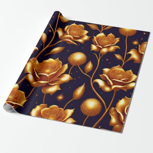 Luxury Boho Gold Roos Modern Collectie Cadeaupapier (Uitgerold)