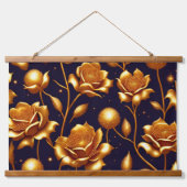 Luxury Boho Gold Roos Modern Collectie Hangend Wandkleed (Voorkant)