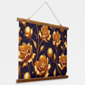 Luxury Boho Gold Roos Modern Collectie Hangend Wandkleed (Gebogen)