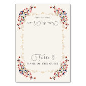 Luxury Botanical Floral Paisley Wedding Place Card Kaart (Voorkant)