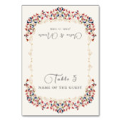 Luxury Botanical Floral Paisley Wedding Place Card Kaart (Voorkant)