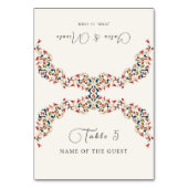 Luxury Botanical Floral Paisley Wedding Place Card Kaart (Voorkant)