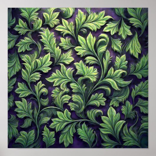 Luxury Botanical Pattern: Lush Intertwined Ivy Poster (Voorkant)