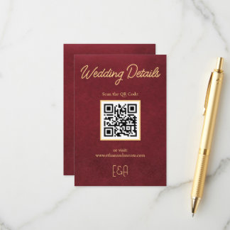 Luxury Bourgondië Trouw QR-code Bijlagekaart Informatiekaartje