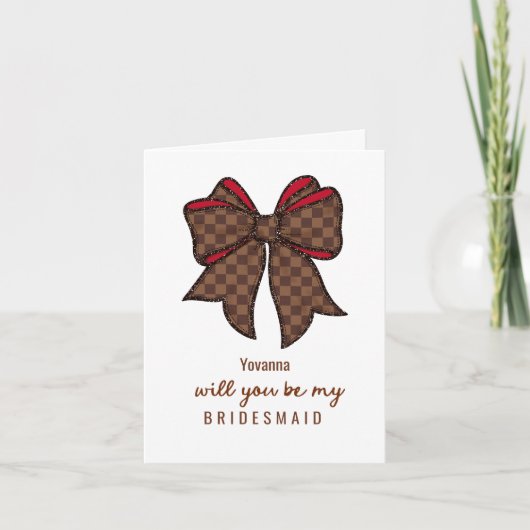 Luxury Bow Bridesmaid Proposal Kaart (Voorkant)
