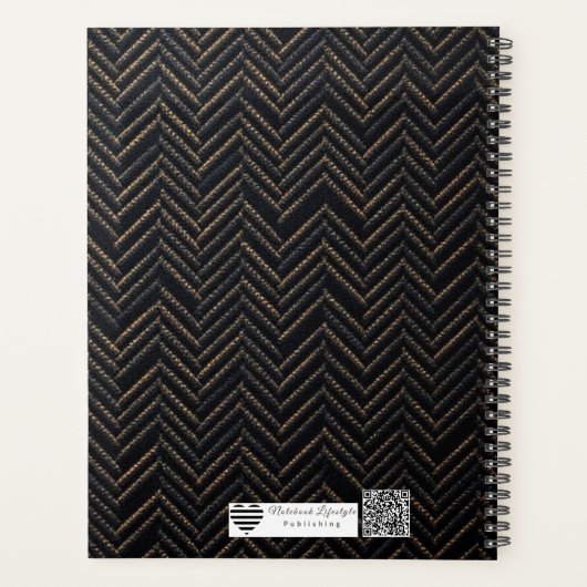 Luxury Brand Herringbone | Subtle Foil Pinstripe Planner (Achterkant)