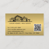 Luxury Brass Gold Real Estate Chic Professional Visitekaartje (Achterkant)
