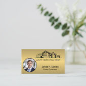 Luxury Brass Gold Real Estate Chic Professional Visitekaartje (Staand voorkant)