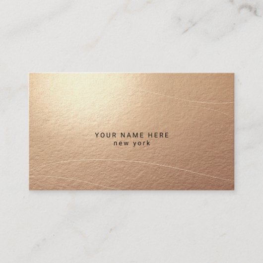 Luxury Bronze Abstract Waves Business Cards Informatiekaartje (Voorkant)