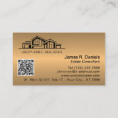 Luxury Bronze Gold Real Estate Chic Professional Visitekaartje (Achterkant)