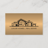 Luxury Bronze Gold Real Estate Chic Professional Visitekaartje (Voorkant)