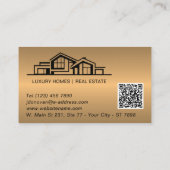 Luxury Bronze Gold Real Estate Chic Professional Visitekaartje (Achterkant)