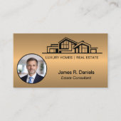 Luxury Bronze Gold Real Estate Chic Professional Visitekaartje (Voorkant)