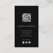 Luxury Brow Artist  Elegant Eyebrow Studio QR Code Visitekaartje (Achterkant)
