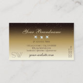 Luxury Brown Beige Ombre Sparkle Diamonds Initiale Visitekaartje (Achterkant)
