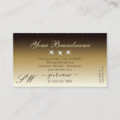 Luxury Brown Beige Ombre Sparkle Diamonds Monogram Visitekaartje (Achterkant)