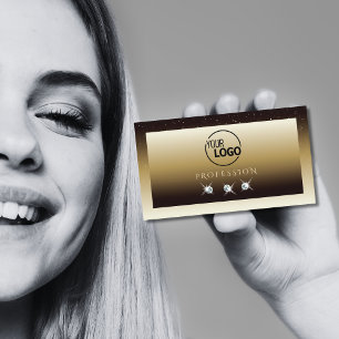 Luxury Brown Beige Ombre Sparkle Diamonds voegt Lo Visitekaartje