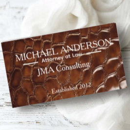 Luxury Brown Crocodile Leather Attorney at Law Visitekaartje
