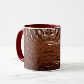 Luxury Brown Crocodile Leather Lawyer & Executive Mok (Voorkant links)