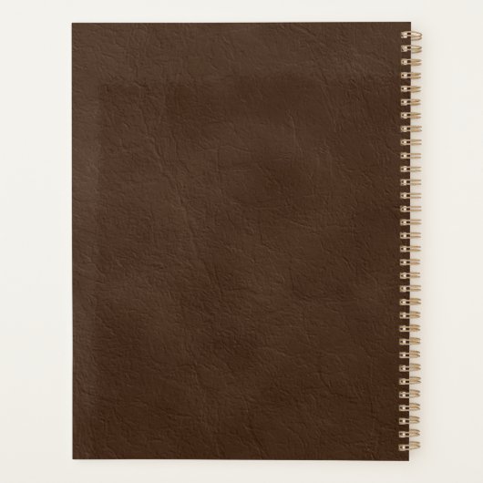 Luxury Brown Gold Leather Organisator Planner (Achterkant)