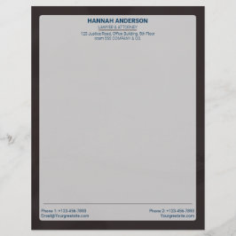 Luxury Brown Leather Look Lawyer Letterhead   Briefhoofd
