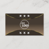 Luxury Brown met Gold Decor Diamonds en Logo Visitekaartje (Voorkant)