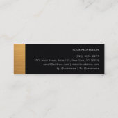 Luxury Brushed Gold & Black Leather Monogram Mini Visitekaartje (Achterkant)