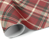 Luxury Burgundy and Cream Diagonal Tartan Plaid Cadeaupapier (Rol Hoek)