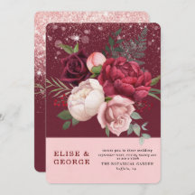 Luxury Burgundy Blush Pink Peony Glitter Weddensch
