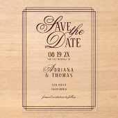 Luxury Burgundy Calligraphy Wedding Save The Date Acryl Uitnodigingen (Voorkant)