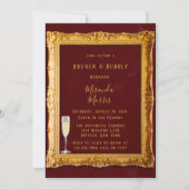 Luxury Burgundy & Gold Royal Brunch & Bubble Kaart (Voorkant)