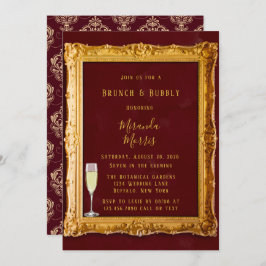 Luxury Burgundy & Gold Royal Brunch & Bubble Kaart