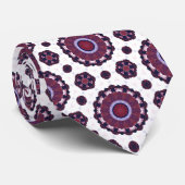 Luxury Burgundy & Purple Mandala Pattern Neck Tie Stropdas (Opgerold)