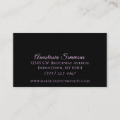 Luxury Burgundy Wine Glitter Makeup Artist Visitekaartje (Achterkant)