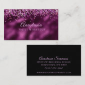 Luxury Burgundy Wine Glitter Makeup Artist Visitekaartje (Voorkant / Achterkant)