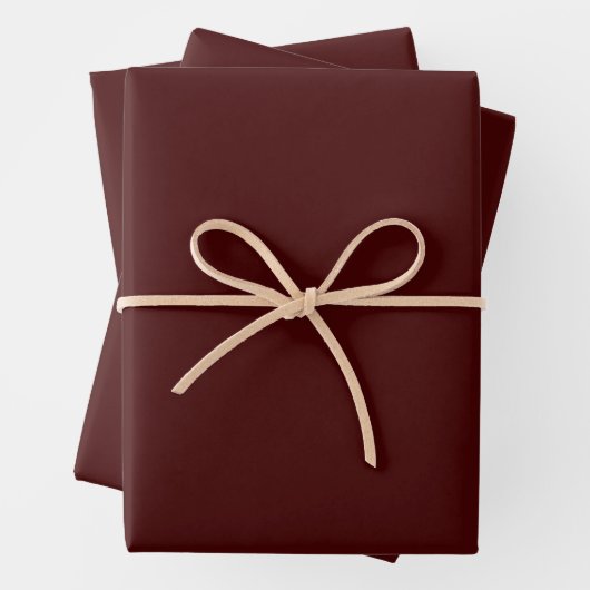 Luxury Burnt Maroon Wrapping Paper Sheets for Gift (In situ)