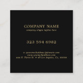 Luxury Business Floral Black Gold Vierkante Visitekaartje (Achterkant)