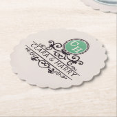 Luxury Calligraphic Elegant Monogram Minimal Kartonnen Onderzetters (Gekanteld)