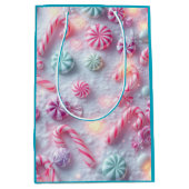 Luxury Candy Cane Christmas Gift Bag Medium Cadeauzakje (Voorkant)