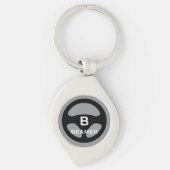 Luxury car keys keychain with custom monogram (Voorkant)