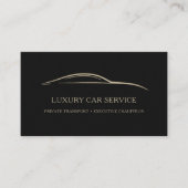 Luxury Car Service QR Code Black & Gold Visitekaartje (Voorkant)