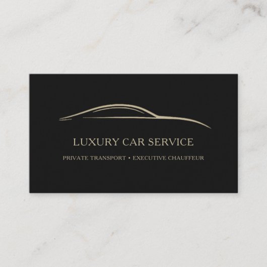 Luxury Car Service QR Code Black & Gold Visitekaartje (Voorkant)