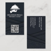 Luxury Catering Service | Abstract Paneel | QR Cod Visitekaartje (Voorkant / Achterkant)