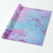 Luxury Celestial Blue Pink Paarse Marble Cadeaupapier (Uitgerold)