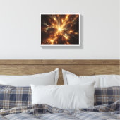 Luxury Celestial Golden Supernova - Abstract Cosmi Canvas Afdruk (Insitu (Slaapkamer))