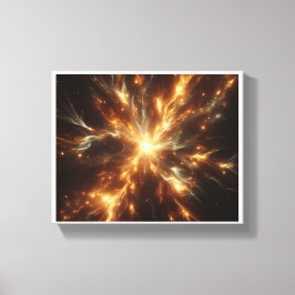 Luxury Celestial Golden Supernova - Abstract Cosmi Canvas Afdruk