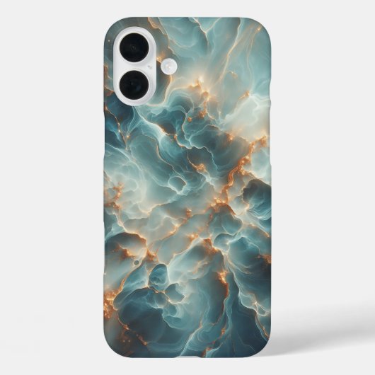 Luxury Celestial Teal Marble Phone Case - Radiant  (Achterkant)