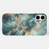 Luxury Celestial Teal Marble Phone Case - Radiant  (Achterkant (horizontaal))
